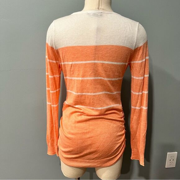 A Pea in the Pod Maternity Set of 2 Striped V-Neck Lightweight Sweaters Small - Picture 3 of 7